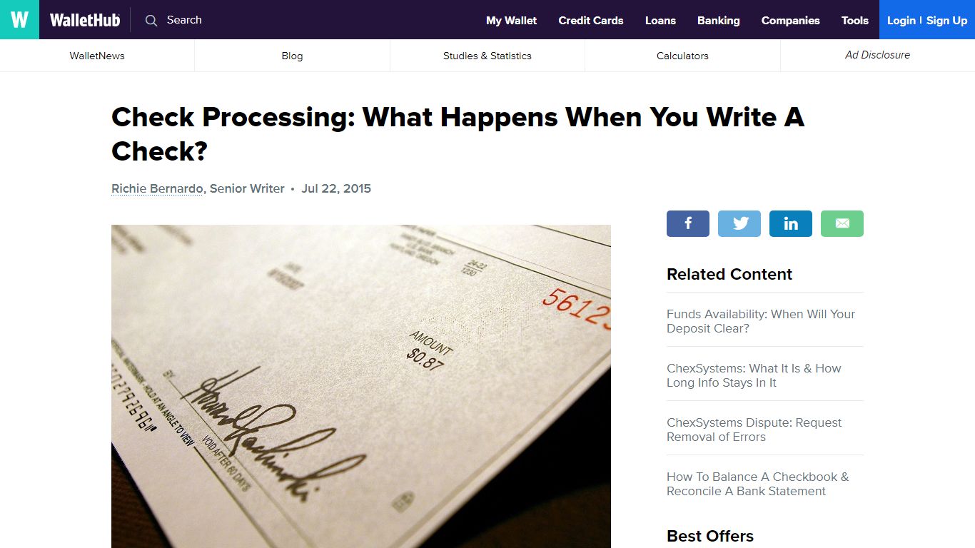 Check Processing: What Happens When You Write A Check? - WalletHub